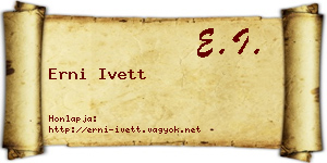 Erni Ivett névjegykártya